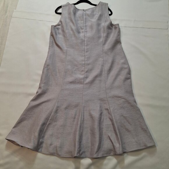 Jaques Vert Mermaid Midi Evening Dress Size 22 Silver Taffeta Satin Lined - Picture 9 of 16